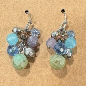 Glass bead dangle earrings